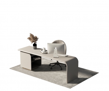 Modern Computer Desk And Chair-ID:439088116