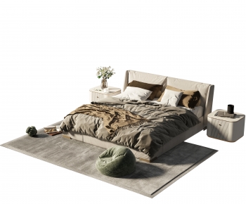 Modern Double Bed-ID:344382051