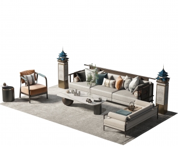 New Chinese Style Sofa Combination-ID:260204084