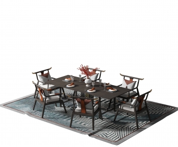 新中式方形餐桌椅-ID:559443007