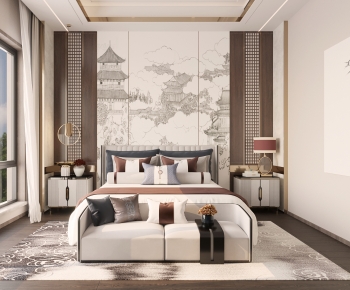 New Chinese Style Bedroom-ID:262499092