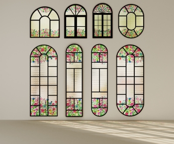 法式装饰玻璃窗组合-ID:687067035
