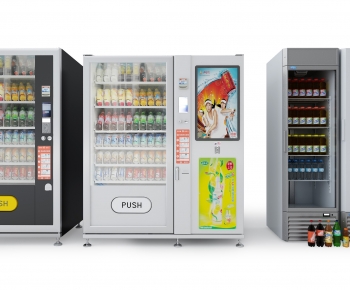 现代冰柜饮料自动售卖机组合-ID:343030931