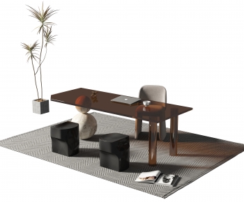 Modern Computer Desk And Chair-ID:787240032