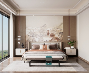 New Chinese Style Bedroom-ID:421804903