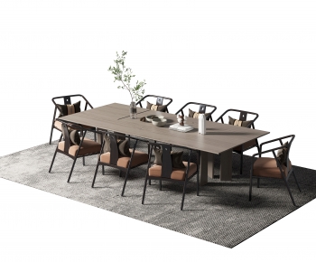 新中式方形实木餐桌椅-ID:425291178