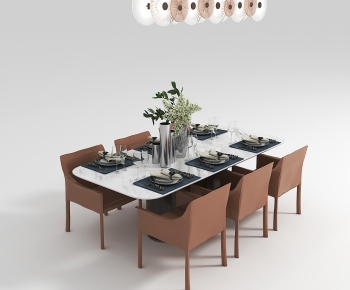 现代方形大理石餐桌椅-ID:572024112