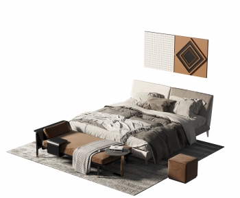 Modern Double Bed-ID:541620335