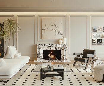 French Style A Living Room-ID:295362954