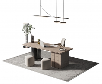 Modern Computer Desk And Chair-ID:941405066