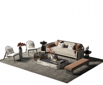 New Chinese Style Sofa Combination-ID:615854981