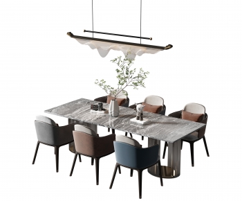 新中式方形餐桌椅-ID:449057106
