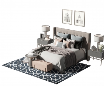 Modern Double Bed-ID:868359099