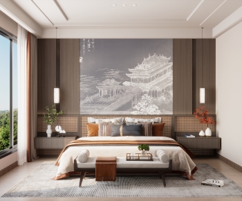 New Chinese Style Bedroom-ID:976022962