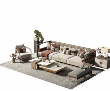 New Chinese Style Sofa Combination-ID:491405019