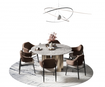 新中式圆形餐桌椅-ID:430260904