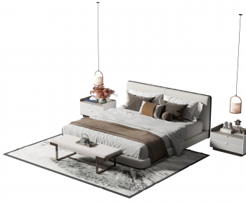 New Chinese Style Double Bed-ID:730026015