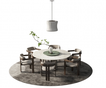 新中式圆形餐桌椅-ID:975027085