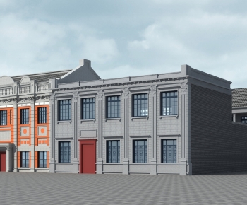 Simple European Style Appearance Of Commercial Building-ID:182980066