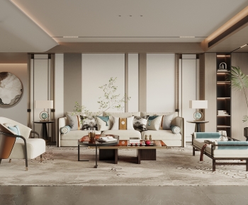 New Chinese Style A Living Room-ID:426672944