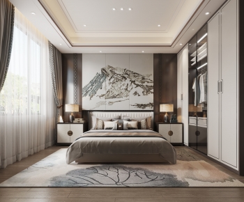New Chinese Style Bedroom-ID:358860514