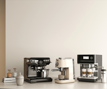 现代厨电咖啡机组合3D模型