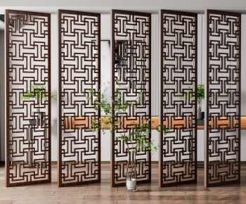 New Chinese Style Wooden Screen Partition-ID:329270481