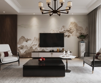 New Chinese Style A Living Room-ID:846254115