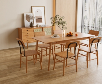 现代方形实木餐桌椅组合-ID:879298933