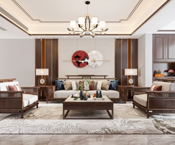 New Chinese Style A Living Room-ID:178003077