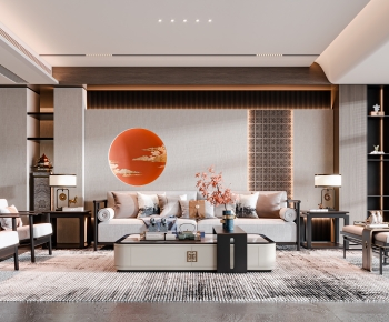 New Chinese Style A Living Room-ID:535682921