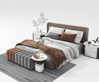 Modern Double Bed-ID:741338974