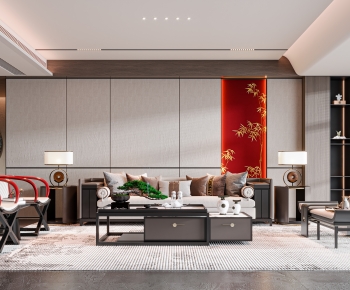 New Chinese Style A Living Room-ID:623135097
