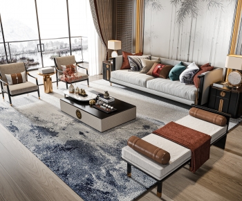 New Chinese Style Sofa Combination-ID:442702058