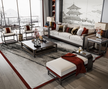 New Chinese Style Sofa Combination-ID:205600381