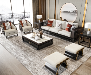 New Chinese Style Sofa Combination-ID:854849889