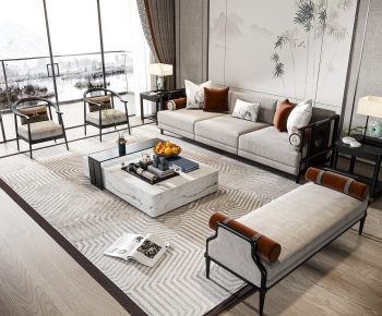 New Chinese Style Sofa Combination-ID:162004957