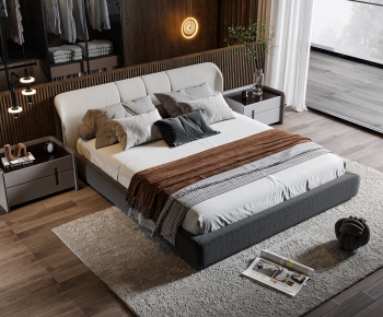 Modern Double Bed-ID:566629897