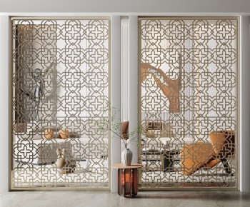 New Chinese Style Metal Screen Partition-ID:440613033