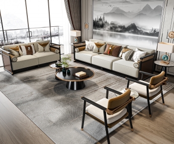 New Chinese Style Sofa Combination-ID:117240045