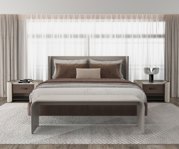 Modern Double Bed-ID:442631014