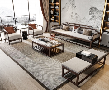 New Chinese Style Sofa Combination-ID:634622104