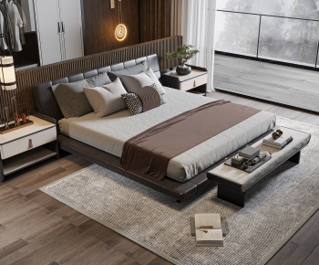 Modern Double Bed-ID:255259048
