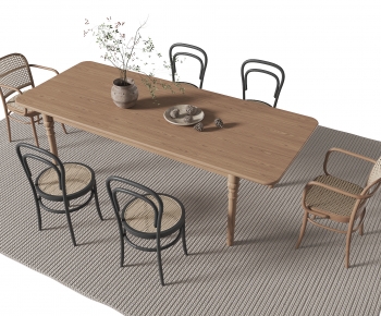Modern Wabi-sabi Style Dining Table And Chairs-ID:940748935