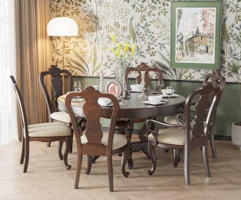American Style Dining Table And Chairs-ID:724807986