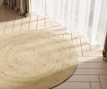 现代编织圆形地毯-ID:504149914