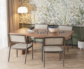 American Style Dining Table And Chairs-ID:851324088