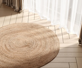 现代圆形编织地毯3D模型