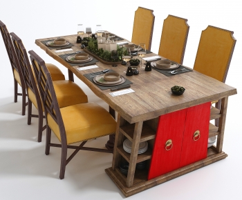 New Chinese Style Dining Table And Chairs-ID:429579027