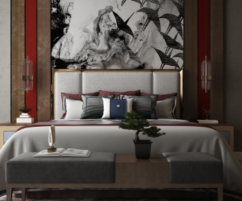 New Chinese Style Double Bed-ID:366389817
